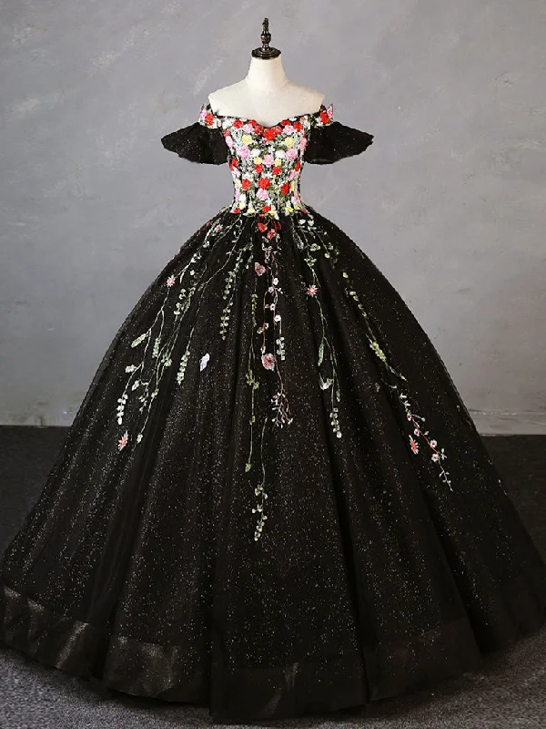 A- Line Tulle Lace Black Long Prom Dress, Black Lace Sweet 16 Dress Tunics Essential wardrobe A- Line Tulle Lace Black Long Prom Dress, Black Lace Sweet 16 Dress Tunics Essential wardrobe