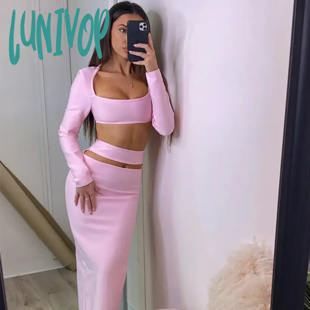 Lunivop High Quality Sexy Bandage 2 Piece Sets Women Outfit Robes D'Occasion Formelles Vestidos De Fiesta Party Dresses Clothes Tunics Fleece cozy Lunivop High Quality Sexy Bandage 2 Piece Sets Women Outfit Robes D'Occasion Formelles Vestidos De Fiesta Party Dresses Clothes Tunics Fleece cozy