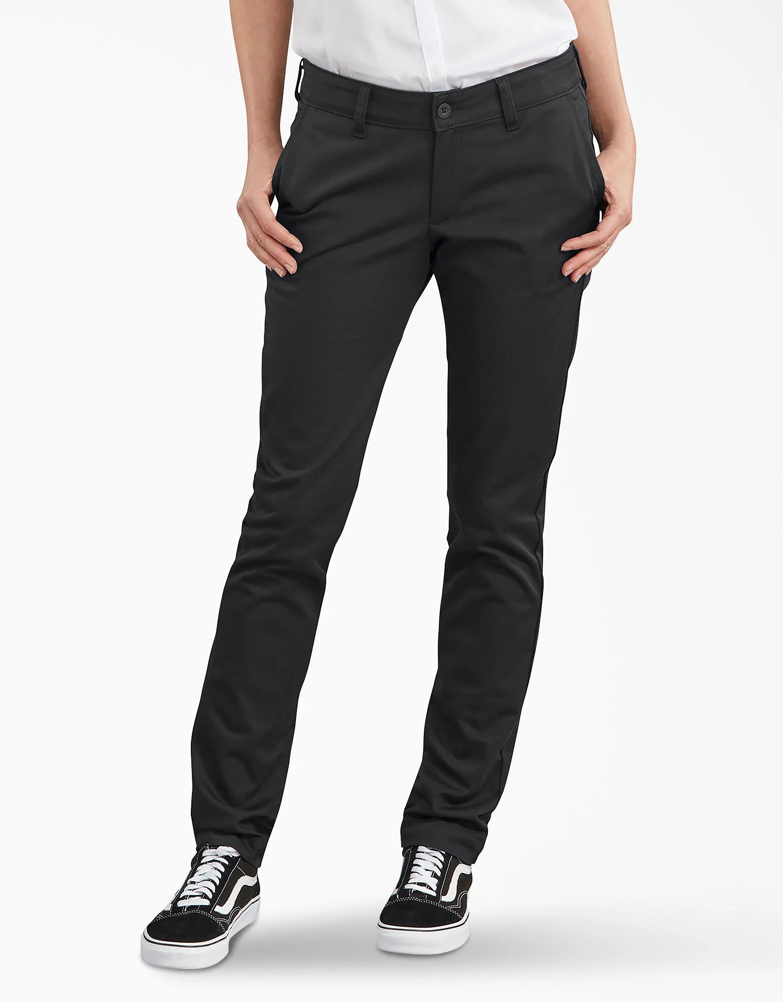 Dickies Women's Stretch Twill Pants - Black Casual Track Pants