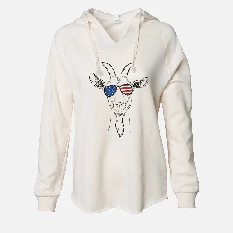 USA Gunnar the Goat - Cali Wave Hooded Sweatshirt Hoodie with Snap Buttons Easy Quick USA Gunnar the Goat - Cali Wave Hooded Sweatshirt Hoodie with Snap Buttons Easy Quick