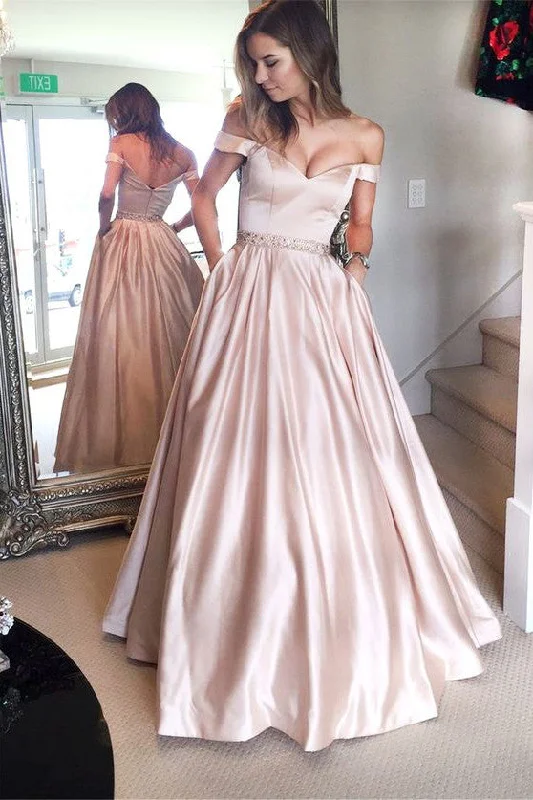 new A Line Pink Burgundy Prom Dress With Pockets, Long Evening Party Dresses OK103 Off-the-shoulder Bohemian Festive new A Line Pink Burgundy Prom Dress With Pockets, Long Evening Party Dresses OK103 Off-the-shoulder Bohemian Festive