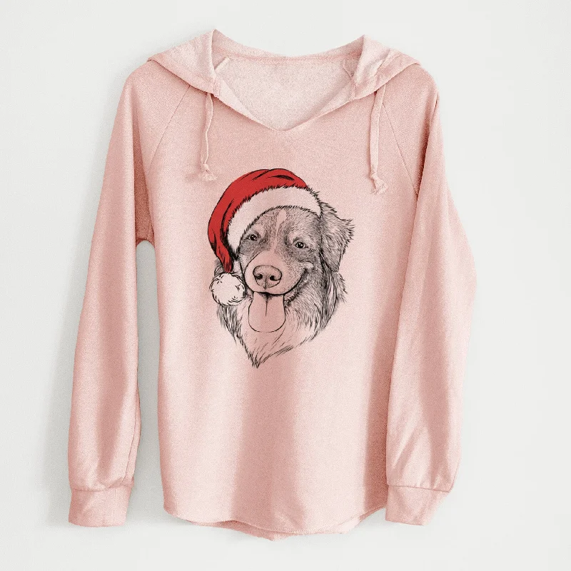 Santa Siena the Australian Shepherd - Cali Wave Hooded Sweatshirt Hoodie with Cuffed Sleeves Snug Secure Santa Siena the Australian Shepherd - Cali Wave Hooded Sweatshirt Hoodie with Cuffed Sleeves Snug Secure