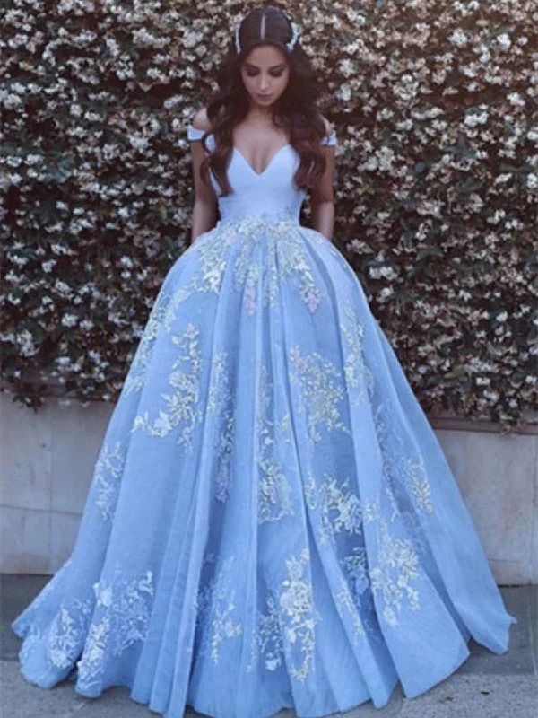 Off Shoulder Light Blue Prom Dress with Lace Applique, Prom Gown, Light Blue Formal Dress Tunics Summer linen Off Shoulder Light Blue Prom Dress with Lace Applique, Prom Gown, Light Blue Formal Dress Tunics Summer linen
