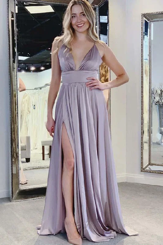 A-Line Spaghetti Straps Royal Blue Satin Prom Party Dresses with Split PG697 Halter Neckline Beach A-Line Spaghetti Straps Royal Blue Satin Prom Party Dresses with Split PG697 Halter Neckline Beach