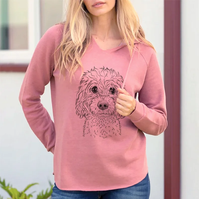 Bare Izzie the Cavachon - Cali Wave Hooded Sweatshirt Hoodie with Thumb Holes Functional Cozy Bare Izzie the Cavachon - Cali Wave Hooded Sweatshirt Hoodie with Thumb Holes Functional Cozy
