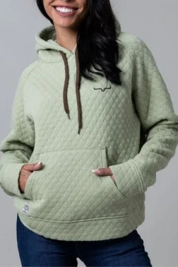 Kimes Angel Fire Hoodie in Sage Green Hoodie with Tied Waist Feminine Flattering