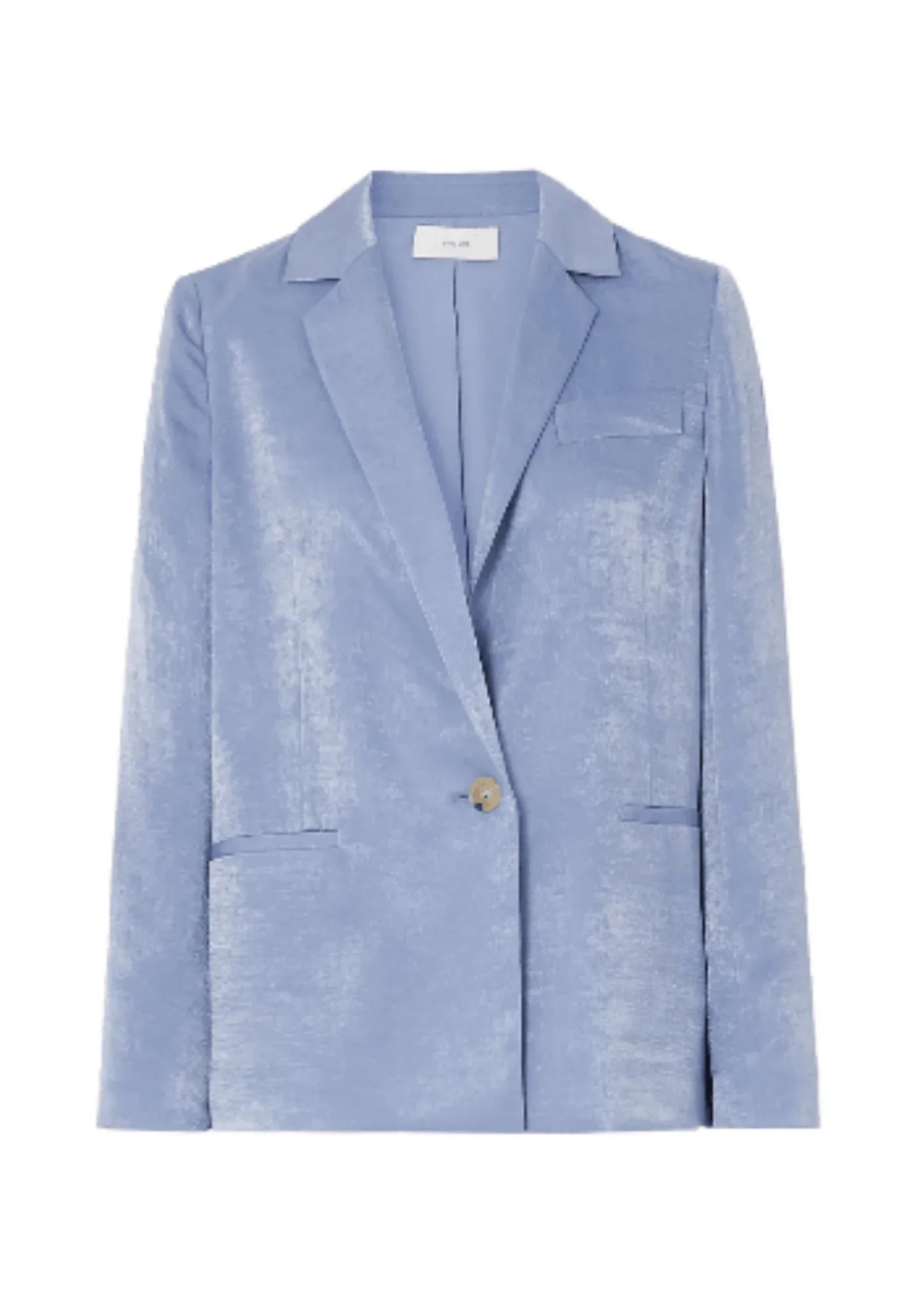 LIGHT BLUE SATIN BLAZER Women's Leather Blazer