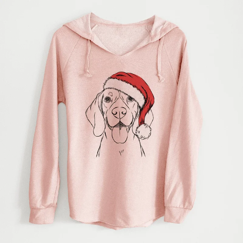 Santa Bogie the Beagle - Cali Wave Hooded Sweatshirt Hoodie with Hem Elastic Stretchable Comfortable Santa Bogie the Beagle - Cali Wave Hooded Sweatshirt Hoodie with Hem Elastic Stretchable Comfortable