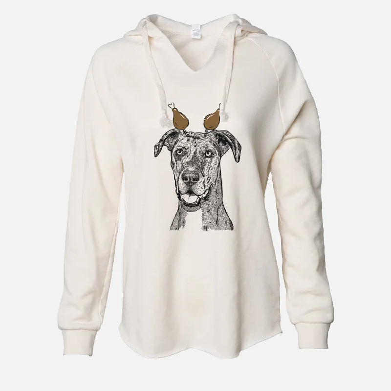 Thanksgiving Athena the Merle Great Dane - Cali Wave Hooded Sweatshirt Hoodie with Reflective Safety Nightwear Thanksgiving Athena the Merle Great Dane - Cali Wave Hooded Sweatshirt Hoodie with Reflective Safety Nightwear