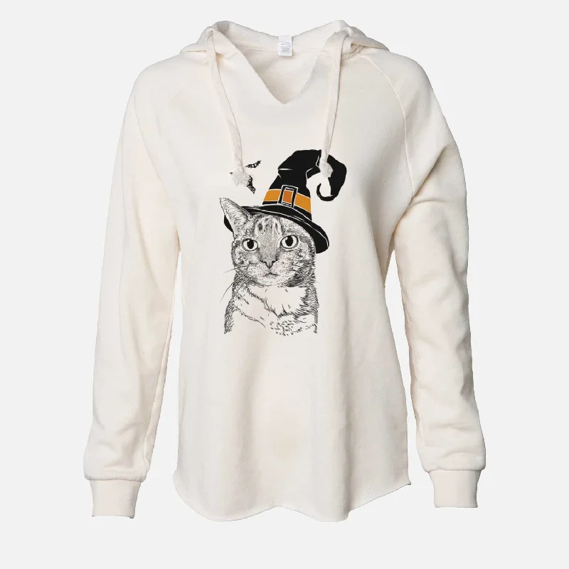 Witch Eleanor the Domestic Shorthair Cat - Cali Wave Hooded Sweatshirt Hoodie with Sequins Glamorous Eye-catching Witch Eleanor the Domestic Shorthair Cat - Cali Wave Hooded Sweatshirt Hoodie with Sequins Glamorous Eye-catching