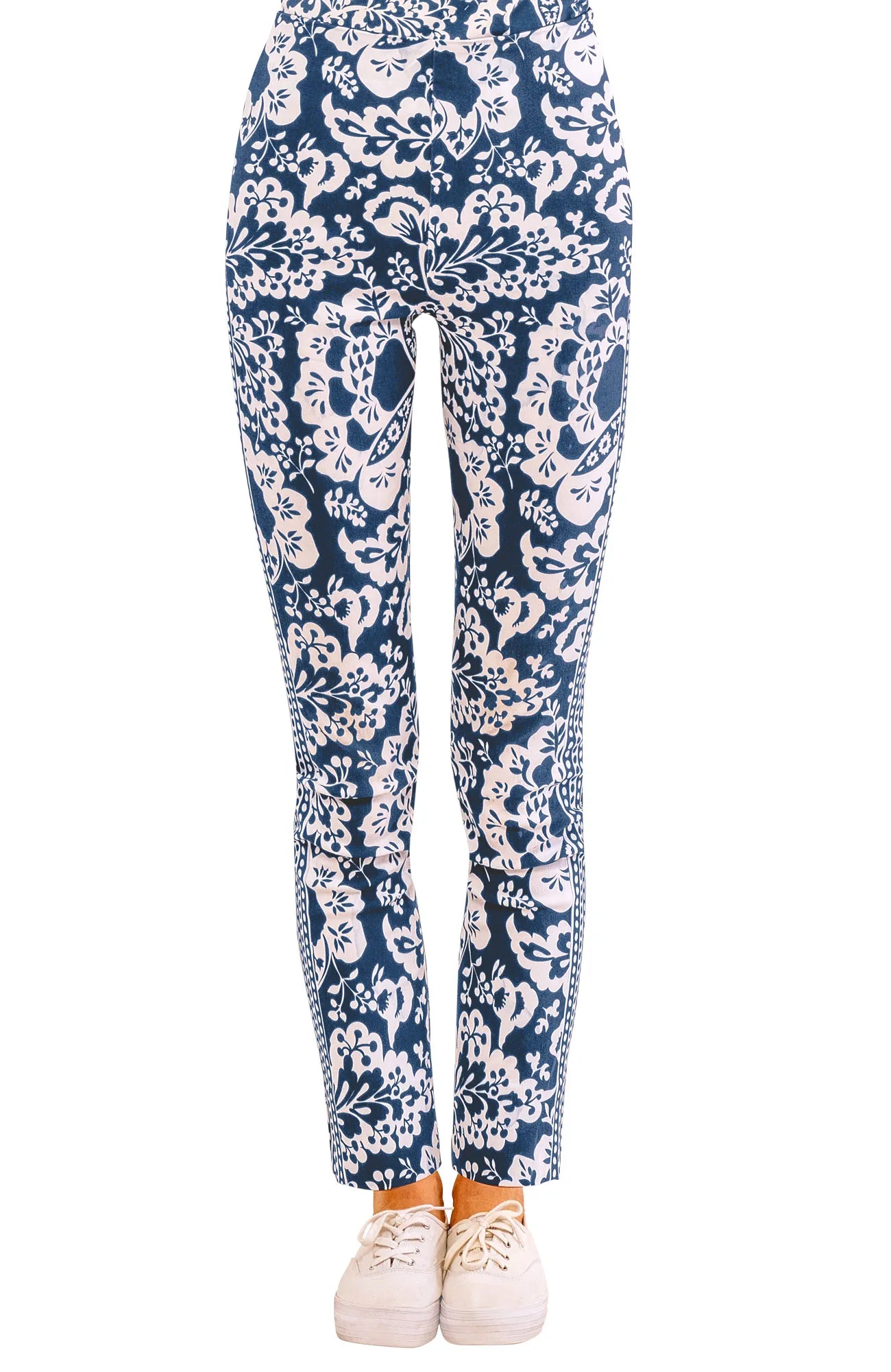Gripeless Pull On Pant | Flora Classic Navy Modern Stretch Trousers