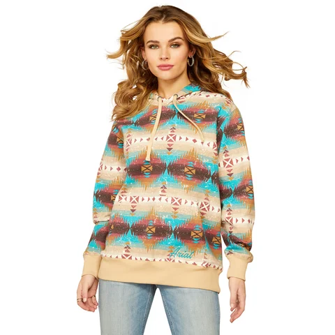 Ariat Women’s Lunas Hoodie Sweatshirt Southwest Pattern Hoodie with Crew Neck Simple Timeless Ariat Women’s Lunas Hoodie Sweatshirt Southwest Pattern Hoodie with Crew Neck Simple Timeless