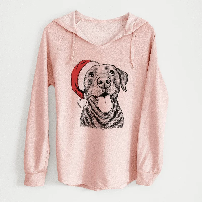Santa Gwen the Labrador Retriever - Cali Wave Hooded Sweatshirt Hoodie with Contrast Stitching Detailed Premium Santa Gwen the Labrador Retriever - Cali Wave Hooded Sweatshirt Hoodie with Contrast Stitching Detailed Premium