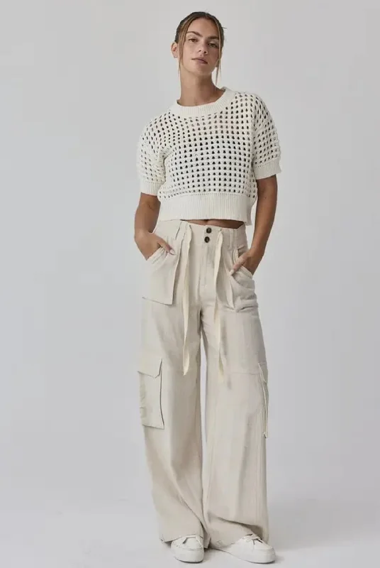 Maya Relaxed Fit Utility Pant- NaturalLAST CHANCE! Elegant Dress Pants