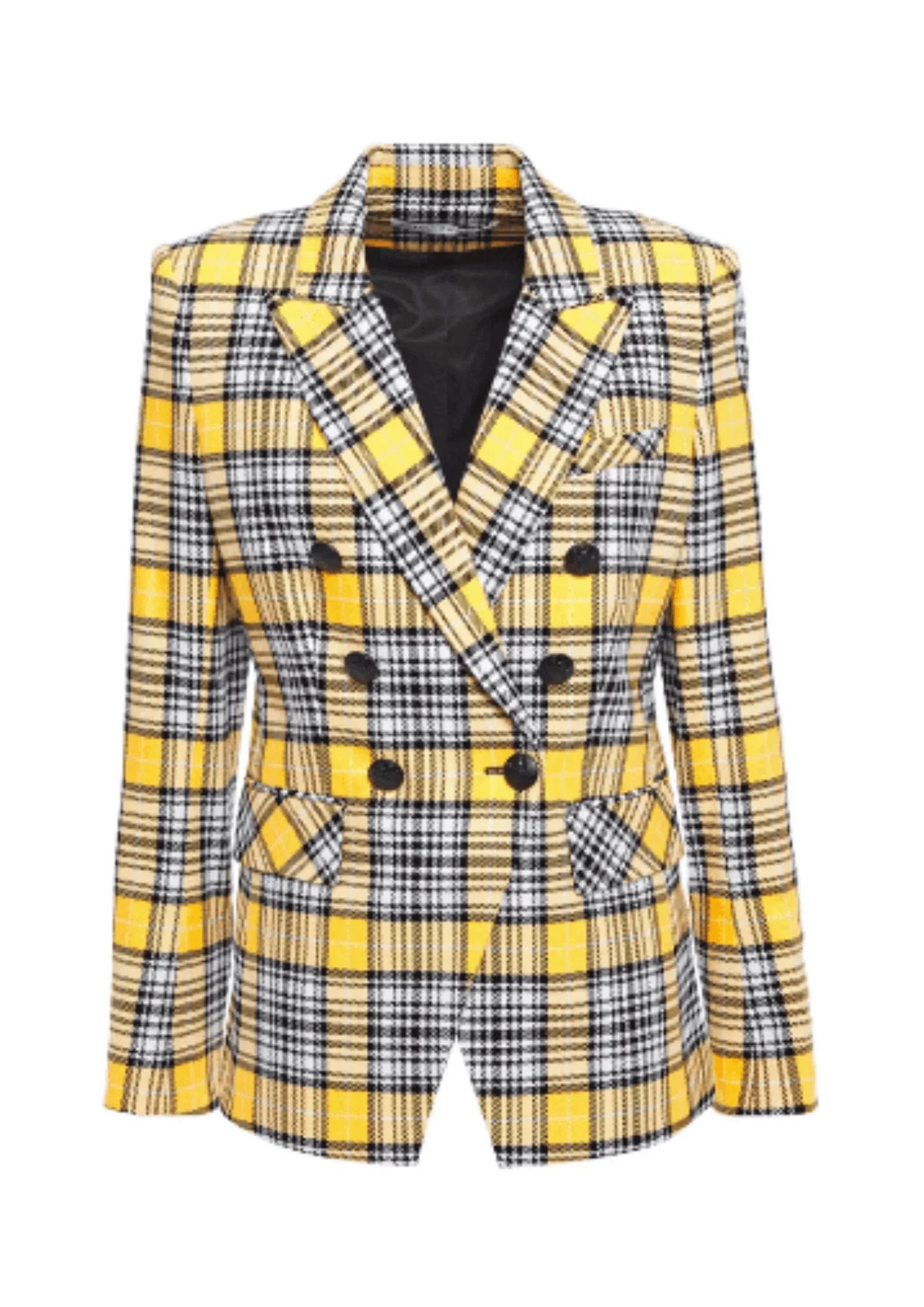 YELLOW CHECKED BLAZER Women's Travel Jacket
