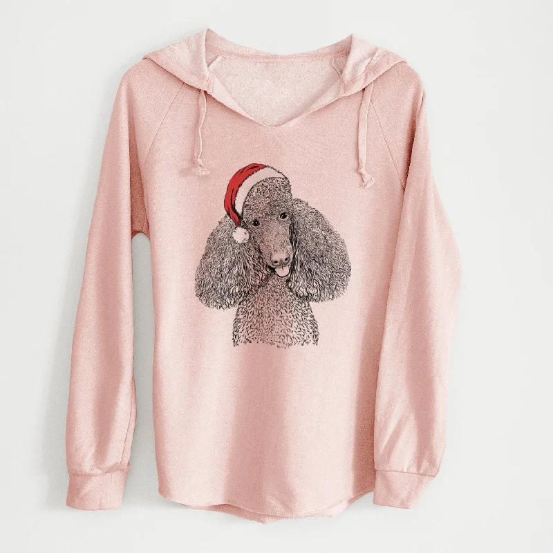 Santa Henry the Standard Poodle - Cali Wave Hooded Sweatshirt Hoodie with Earth Tones Natural Calm Santa Henry the Standard Poodle - Cali Wave Hooded Sweatshirt Hoodie with Earth Tones Natural Calm