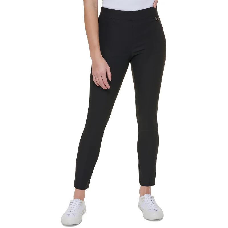 Calvin Klein Womens Mid-Rise Pull On Ankle Pants Trendy Velvet Pants