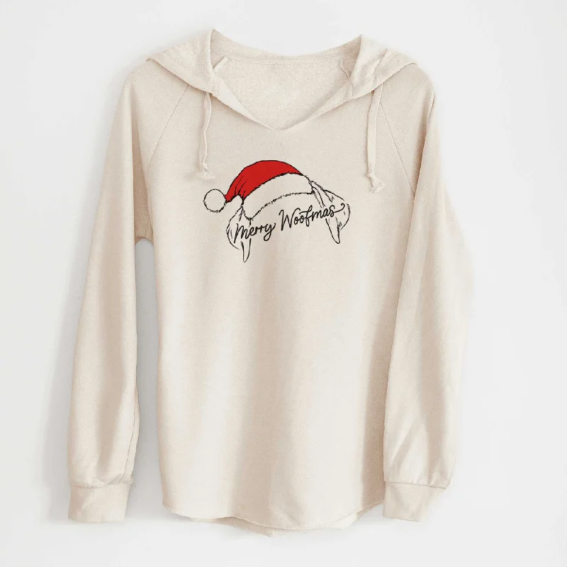Merry Woofmas - Labrador Retriever - Cali Wave Hooded Sweatshirt Hoodie with Emblem Brand Identity Merry Woofmas - Labrador Retriever - Cali Wave Hooded Sweatshirt Hoodie with Emblem Brand Identity
