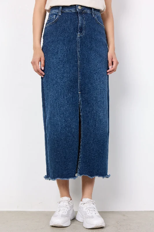 Soya Concept 40586-20 2494-8B SC-Kimberly 2 Blue Denim Maxi Skirt maxi skirt elegant