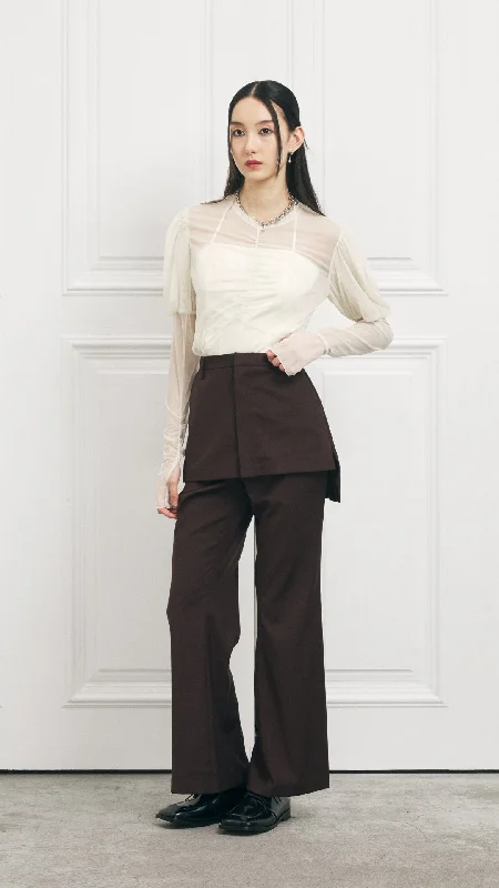 2-in-1 Flared Pants Classic Stretch Pants