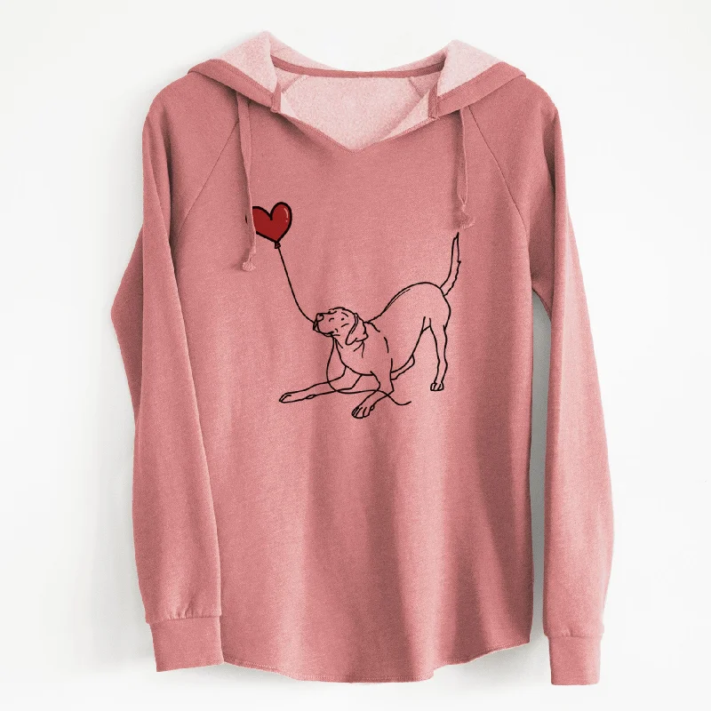 Rhodesian Ridgeback Heart String - Cali Wave Hooded Sweatshirt Hoodie with Mock Neck Collared Structured Rhodesian Ridgeback Heart String - Cali Wave Hooded Sweatshirt Hoodie with Mock Neck Collared Structured