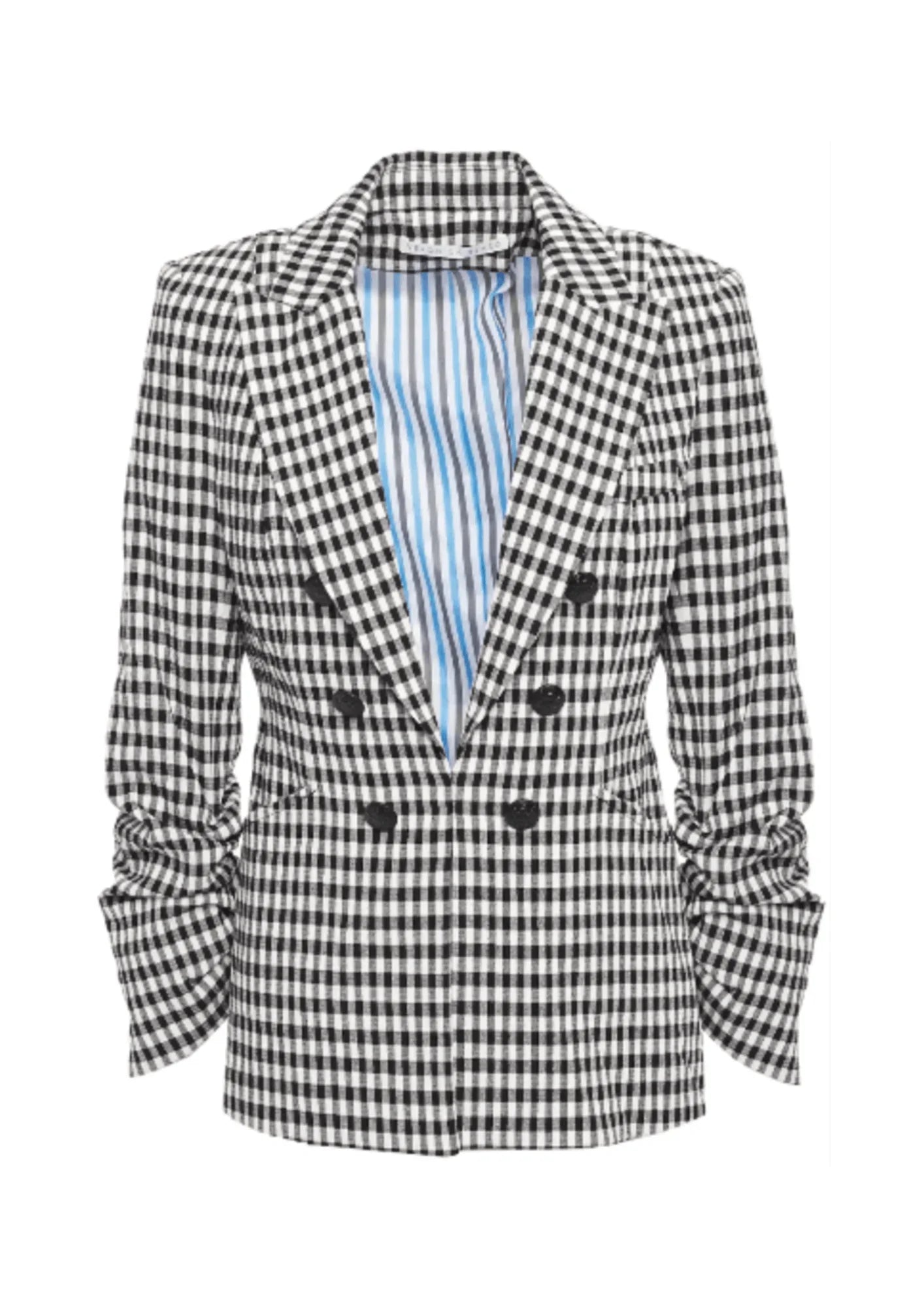 GINGHAM CHECKED-PATTERN BLAZER Fashion Women's Blazer