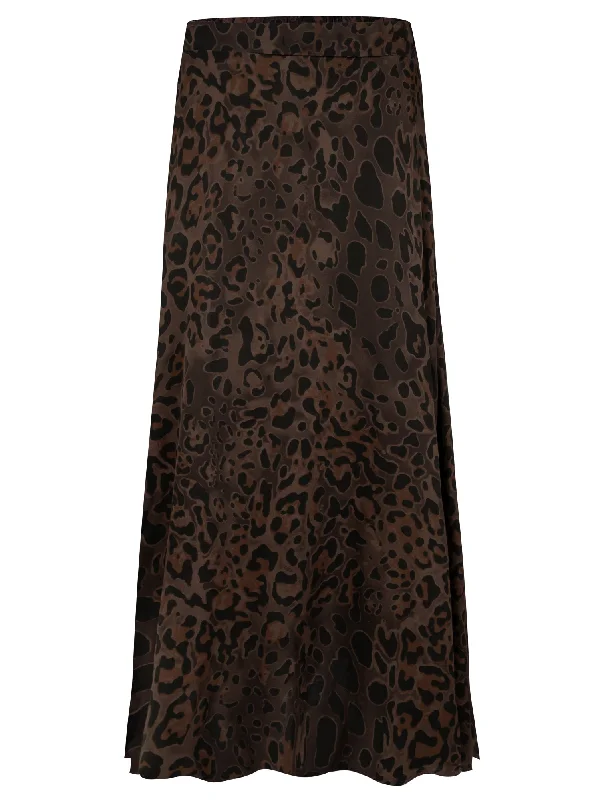 Amazing Woman Simmy Brown Leopard Skirt wool skirt sturdy