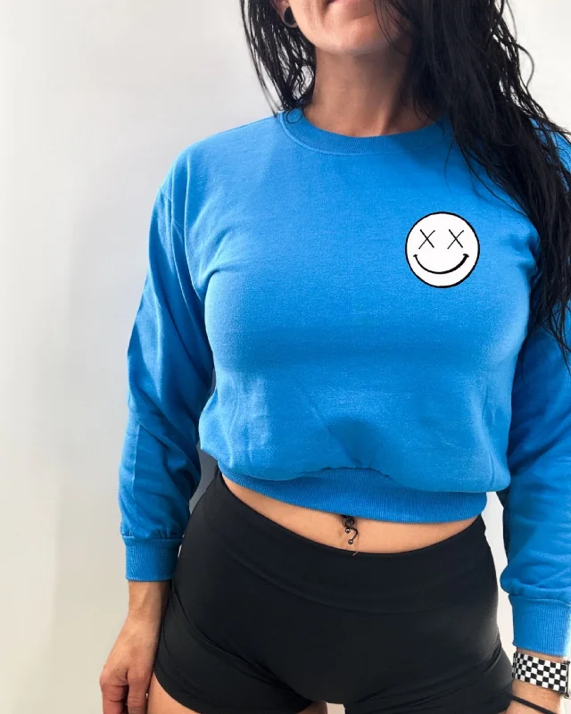 Salty Savage Ladies “OG BASIC SMILE” Crewneck Crop Sweatshirt Zip Hoodie Drawstring Kangaroo Pocket Salty Savage Ladies “OG BASIC SMILE” Crewneck Crop Sweatshirt Zip Hoodie Drawstring Kangaroo Pocket