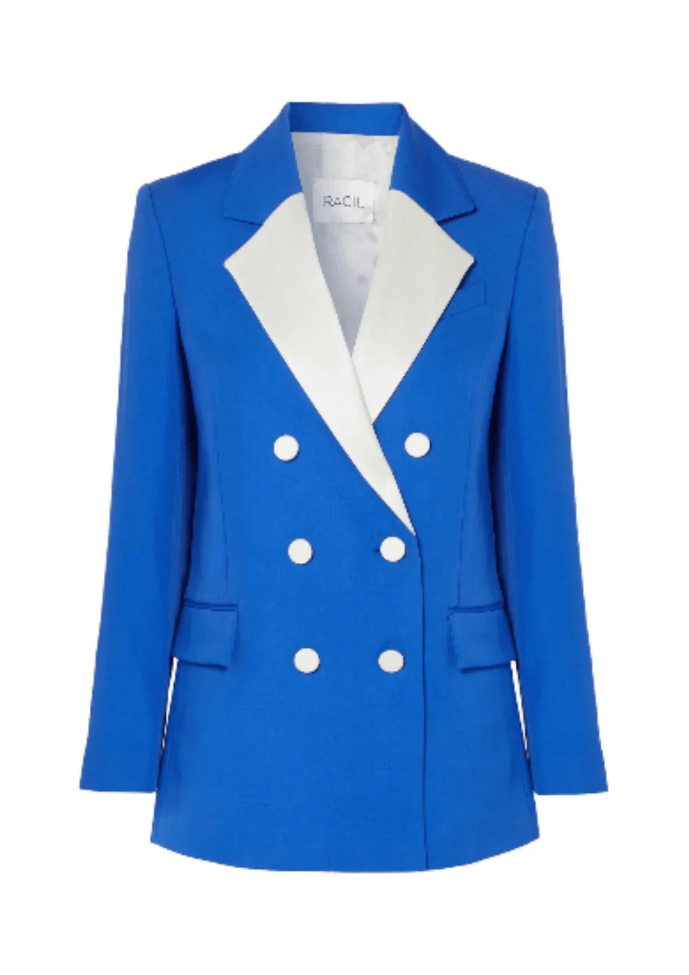 BLUE DOUBLE-BREASTED WOOL BLAZER Women's Premium Blazer