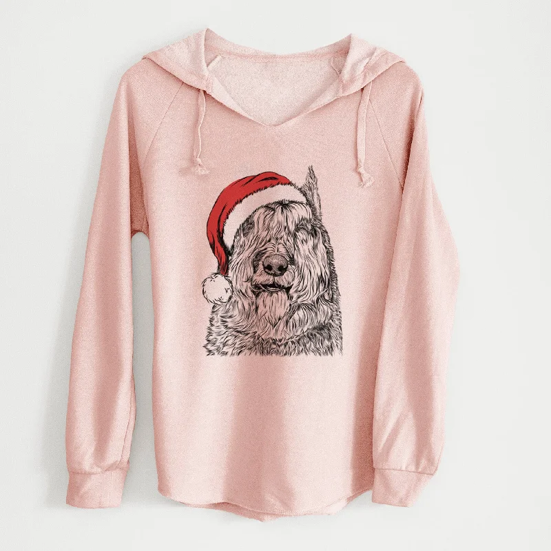 Santa Sabre the Bouvier Des Flandres - Cali Wave Hooded Sweatshirt Hoodie with Ribbed Neckline Snug Warm