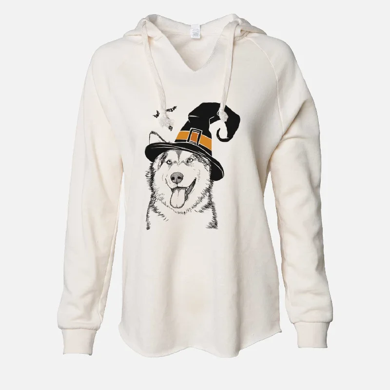 Witch Kaskae the Alaskan Malamute - Cali Wave Hooded Sweatshirt Hoodie with Stripes Bold Sporty Witch Kaskae the Alaskan Malamute - Cali Wave Hooded Sweatshirt Hoodie with Stripes Bold Sporty