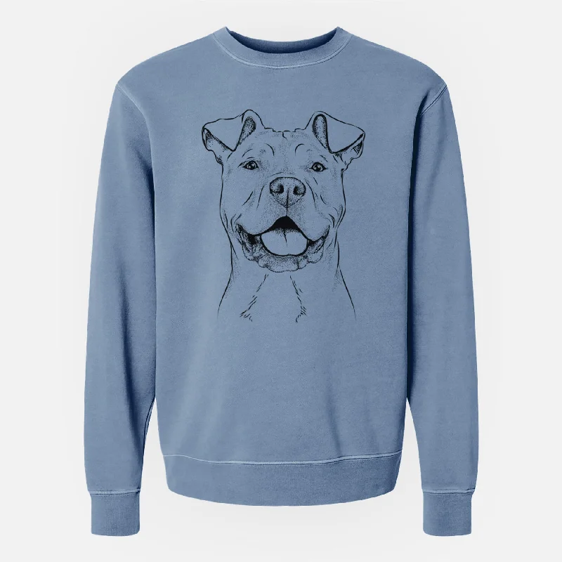 Bare Bubba Scraps the American Staffordshire Mix - Unisex Pigment Dyed Crew Sweatshirt Hoodie with Hem Ribbing Snug Secure Bare Bubba Scraps the American Staffordshire Mix - Unisex Pigment Dyed Crew Sweatshirt Hoodie with Hem Ribbing Snug Secure