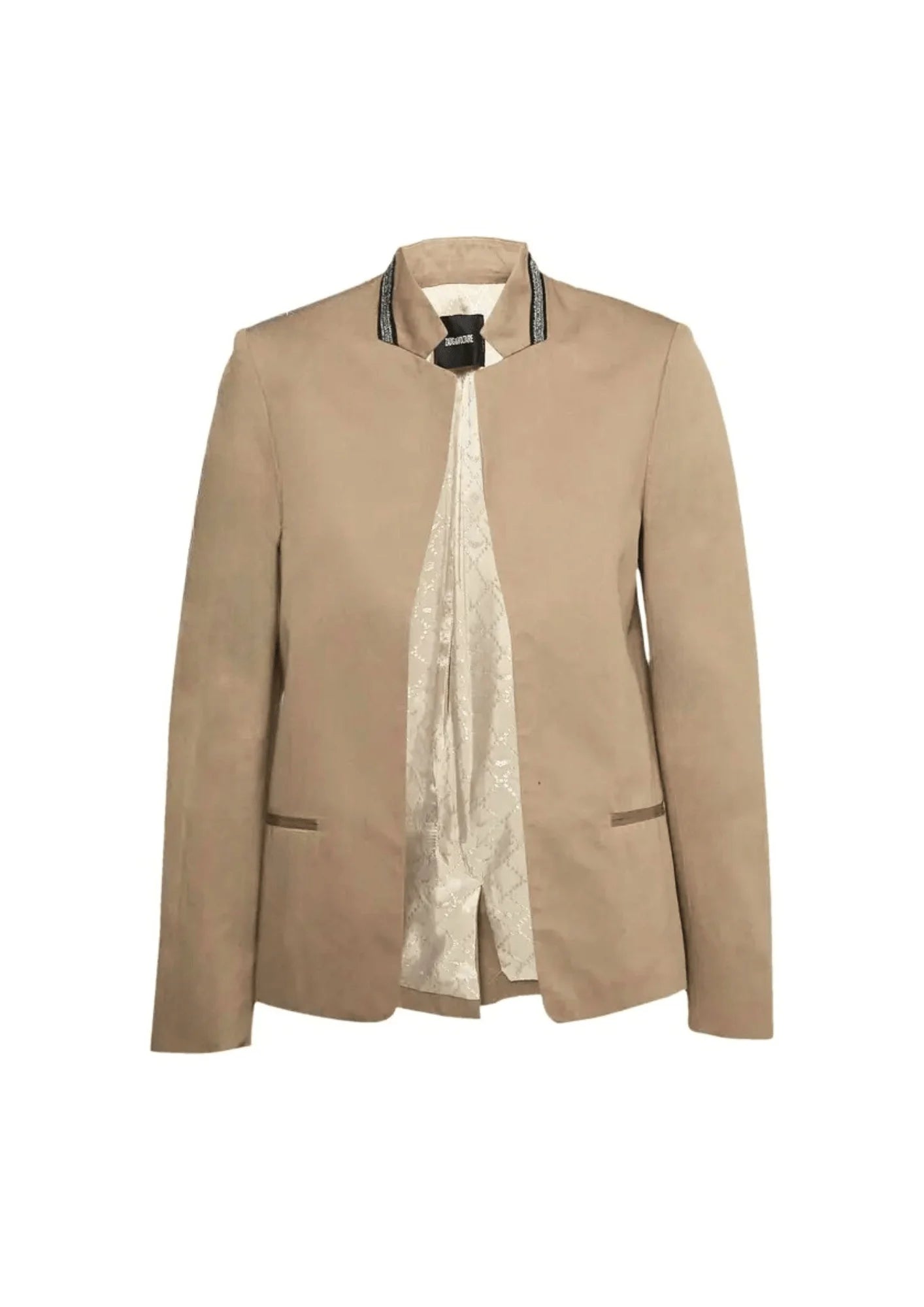 BROWN FRONT OPEN BLAZER Women's Trendy Jacket