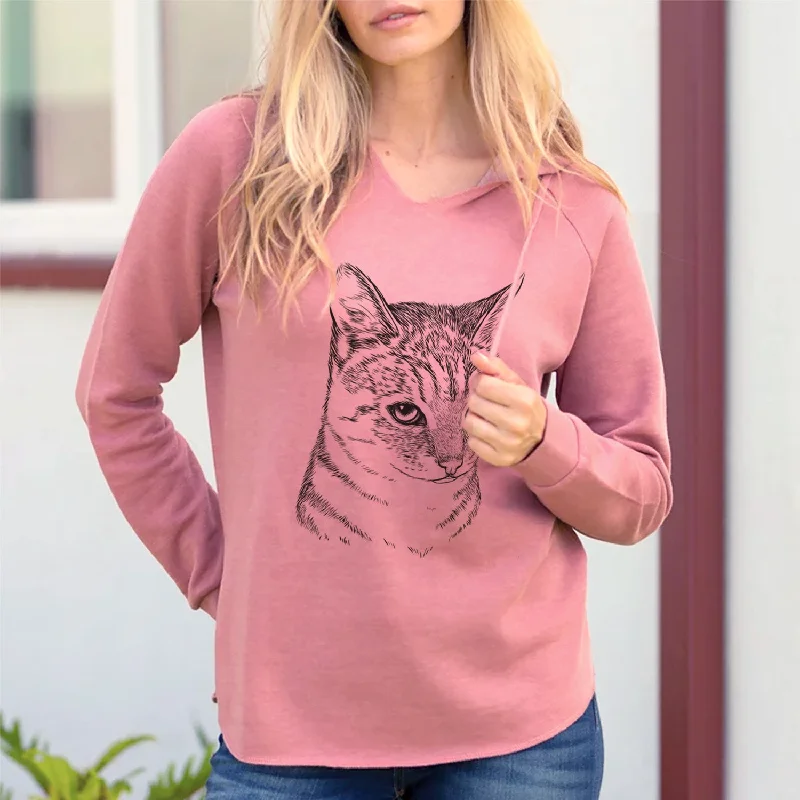 Bare Dora the Tabby Cat - Cali Wave Hooded Sweatshirt Hoodie with Relaxed Fit Easy Casual Bare Dora the Tabby Cat - Cali Wave Hooded Sweatshirt Hoodie with Relaxed Fit Easy Casual