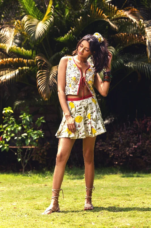 Lemon Drop Skirt asymmetrical skirt cut
