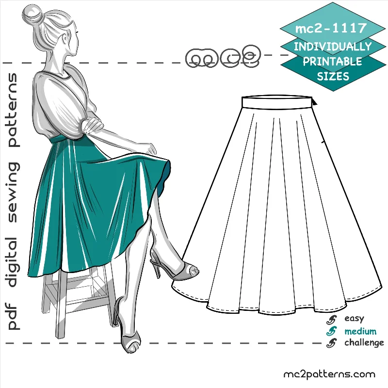 Classy Circle Skirt with Zipper denim skirt fashionable