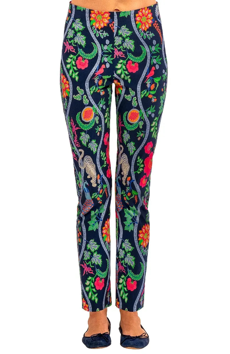 Jungle Symphony Pants | Navy Chic Slim Fit Pants