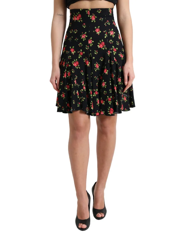 Dolce & Gabbana Floral A-Line Mini Skirt with High Women's Waist slim fit skirt