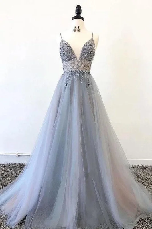 Elegant Silver Grey Prom Dress Long Evening Gown Graduation Party Dress OKW9 Tunics Trousers formal Elegant Silver Grey Prom Dress Long Evening Gown Graduation Party Dress OKW9 Tunics Trousers formal