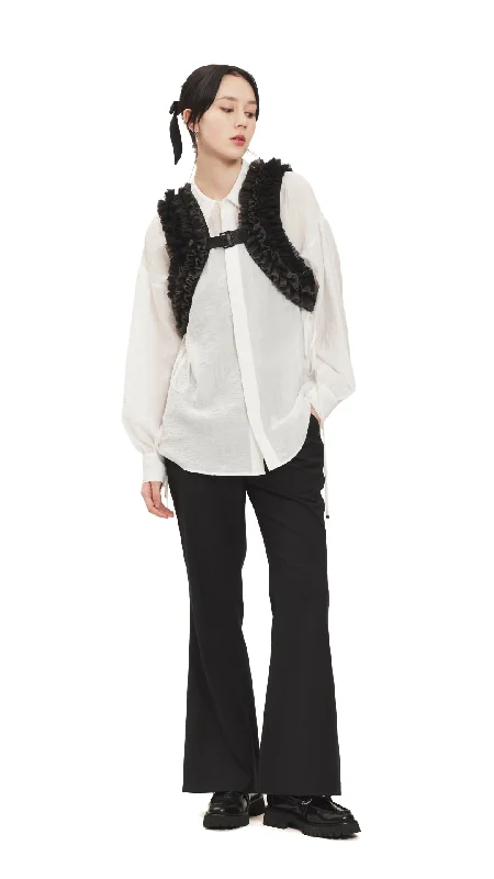 Knitted Flare Pants Comfortable Pleated Pants