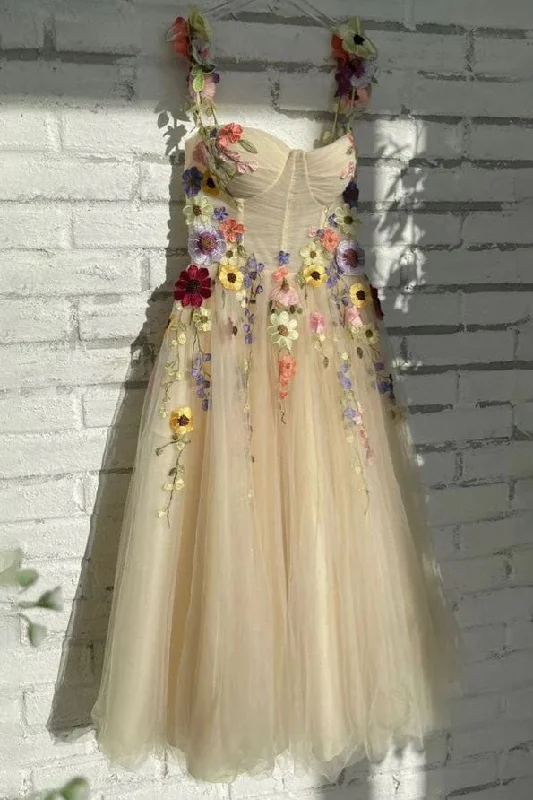 Colorful Pattern Appliques Formal Party Dresses 3D Flowers Straps Prom Dress OK1975 Tunics Chic fashionable Colorful Pattern Appliques Formal Party Dresses 3D Flowers Straps Prom Dress OK1975 Tunics Chic fashionable