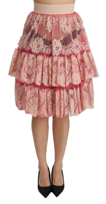 Dolce & Gabbana Elegant  Lace High-Waist Women's Skirt corduroy skirt durable