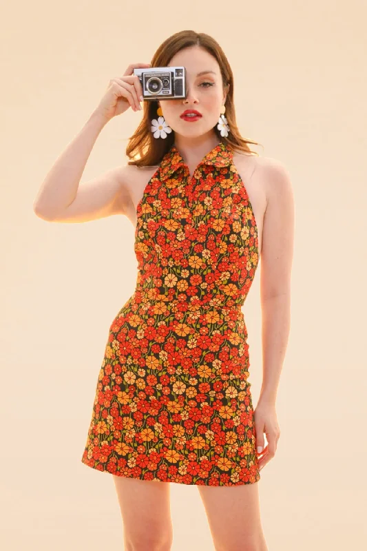 Cecilia Mini-Dress in Marigold Tunics Stylish modern