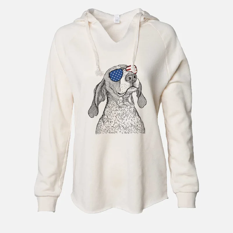 USA Chester the Red Tick Coonhound - Cali Wave Hooded Sweatshirt Hoodie Dress Longline Feminine USA Chester the Red Tick Coonhound - Cali Wave Hooded Sweatshirt Hoodie Dress Longline Feminine