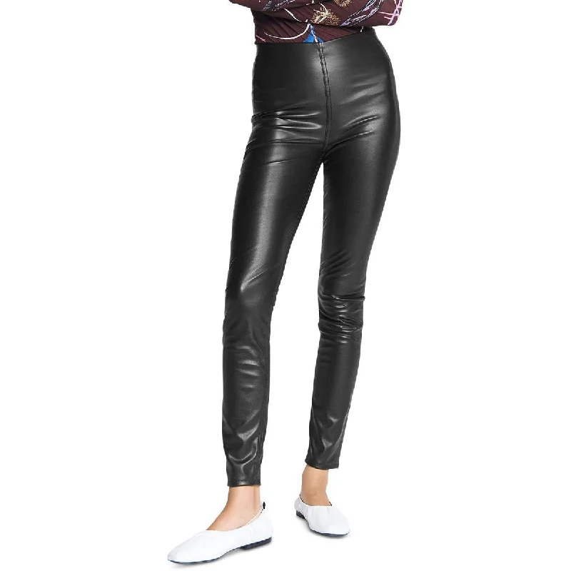Rag & Bone Womens Nina Faux Leather Pull On Skinny Pants Elegant Silk Pants