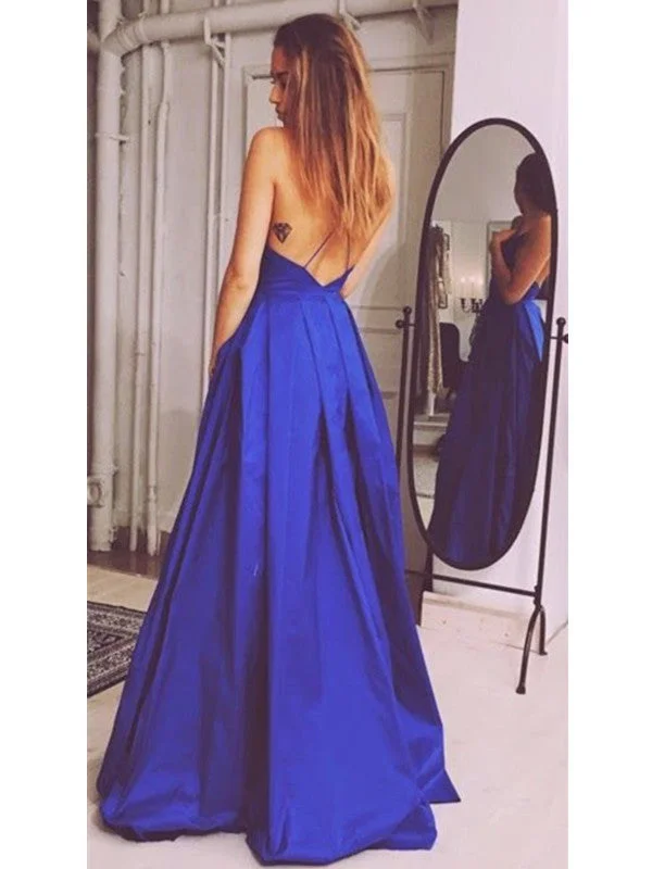 Custom Made A Line V Neck Backless Long Blue Prom Dress, Formal Dresses Tunics Seasonal trendy Custom Made A Line V Neck Backless Long Blue Prom Dress, Formal Dresses Tunics Seasonal trendy