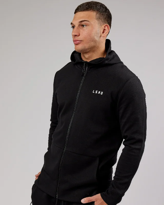 Athlete ForgedFleece Zip Up Hoodie - Black Hooded Sweatshirt Casual Wear Street Style Athlete ForgedFleece Zip Up Hoodie - Black Hooded Sweatshirt Casual Wear Street Style