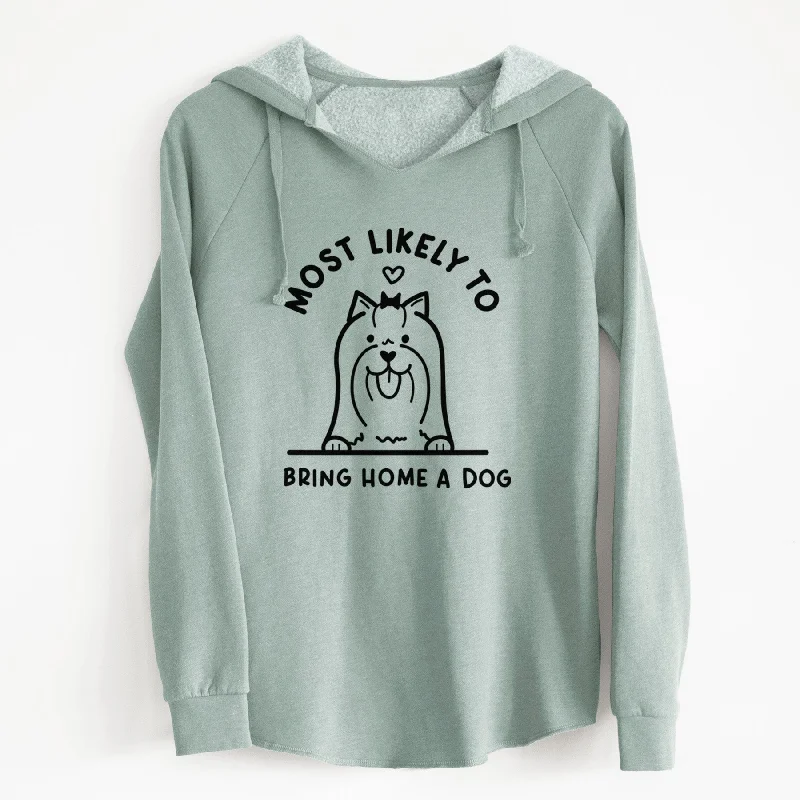 Most Likely to Bring Home a Dog - Yorkshire Terrier - Cali Wave Hooded Sweatshirt Hoodie with Applique Textured Unique Most Likely to Bring Home a Dog - Yorkshire Terrier - Cali Wave Hooded Sweatshirt Hoodie with Applique Textured Unique