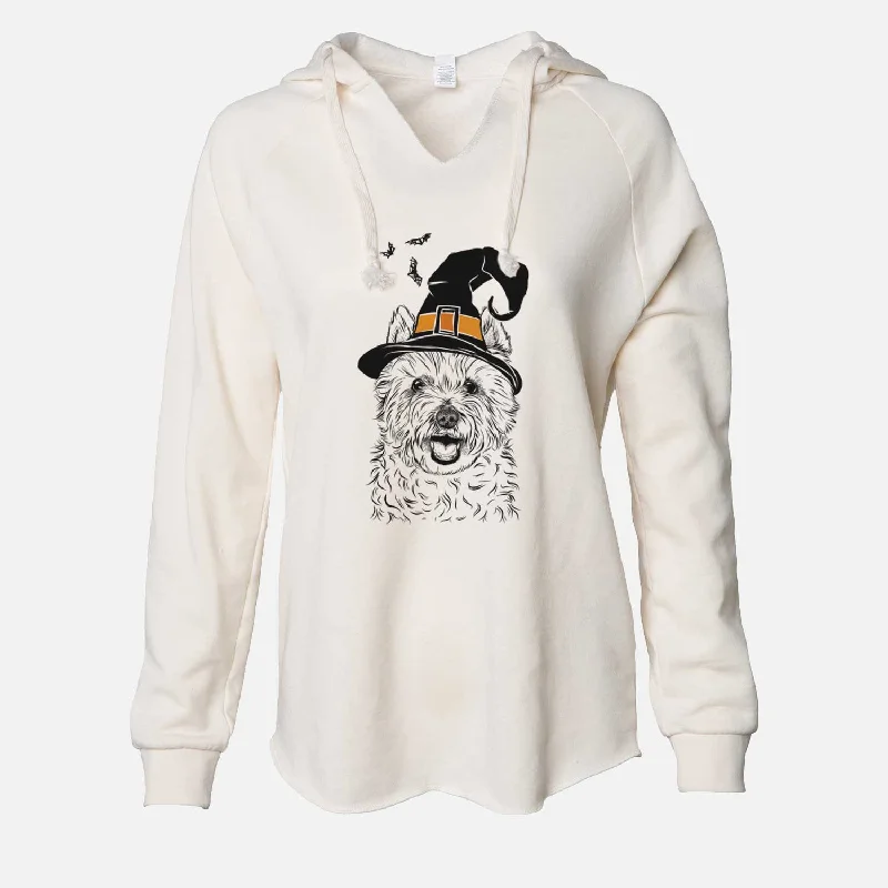Witch Kami the West Highland Terrier - Cali Wave Hooded Sweatshirt Hoodie with Color Block Contrast Stylish Witch Kami the West Highland Terrier - Cali Wave Hooded Sweatshirt Hoodie with Color Block Contrast Stylish