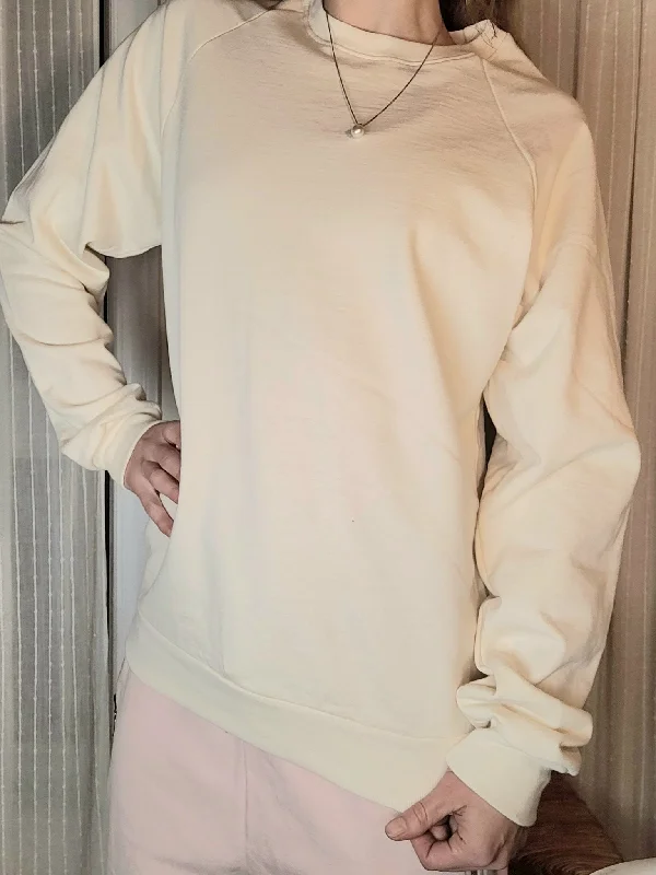 Classic Oversized Sweatshirt Women |In Natural Hoodie with Hem Patch Decorative Personalized Classic Oversized Sweatshirt Women |In Natural Hoodie with Hem Patch Decorative Personalized